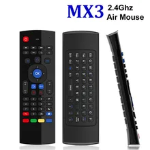 Teclado inalámbrico T3M, 2,4G, Air Mouse, ruso, 44, IR, aprendizaje, micrófono, búsqueda por voz para Dispositivo de TV inteligente, PK, MX3, t3, Control remoto