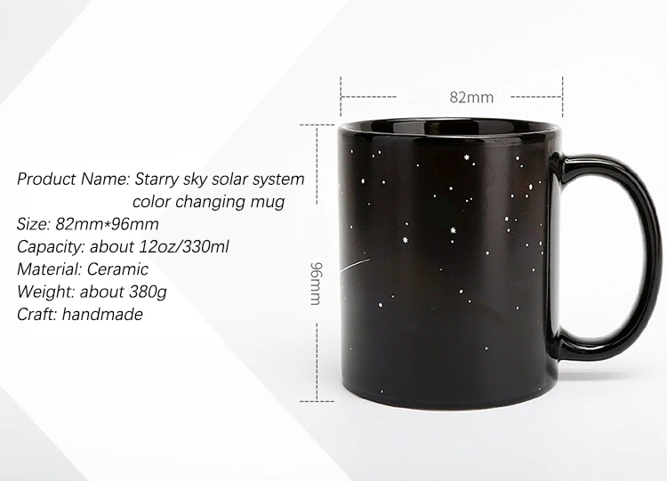 

Friends Gift Creative Ceramic Mug Color Changing Mug Heat Revealing Coffee Cup Student Breakfast Cup Star Solar System Mug
