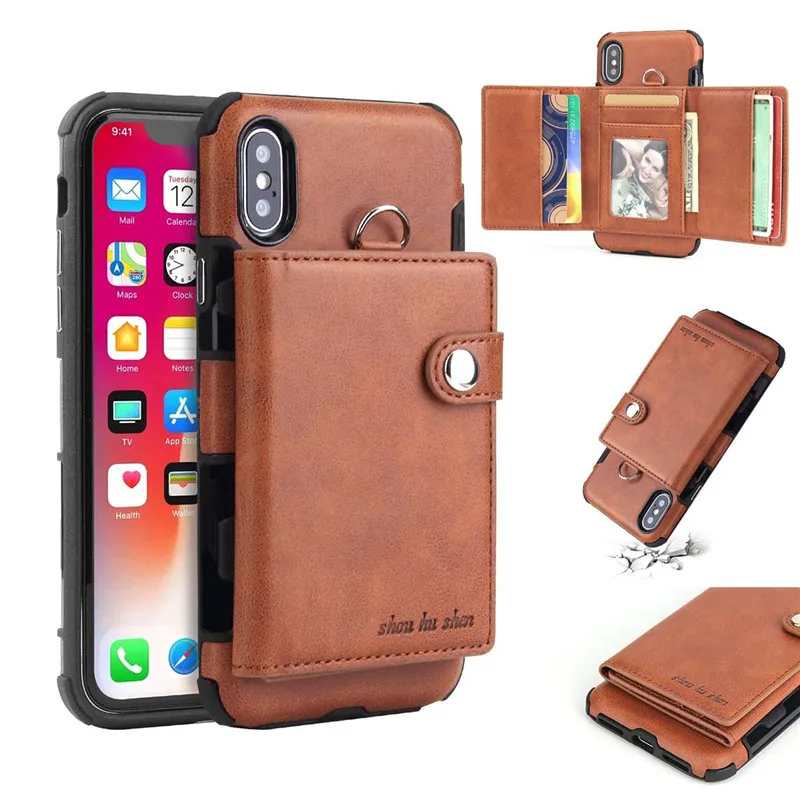 

Tikitaka Wallet Leather Phone Case For iPhone 6 6s Plus X XS XR Multifunction Card Slots Flip Cover For iPhone XS MAX 8 8 Plus
