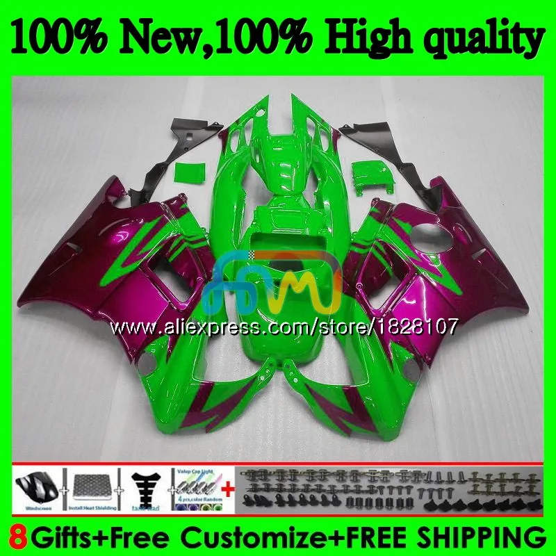 Обтекатели+ майка для HONDA 600CC CBR 600F3 CBR 600 FS 95 96 1995 1996 3BS. 234 CBR600 розового и зеленого цветов F3 CBR600F3 97 98 1997 1998 комплект