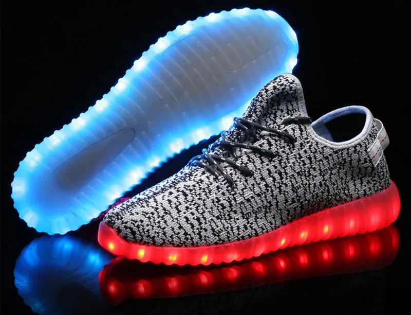 2021 новый летний Led волоконно оптический обувь для Для мужчин женщин USB зарядки