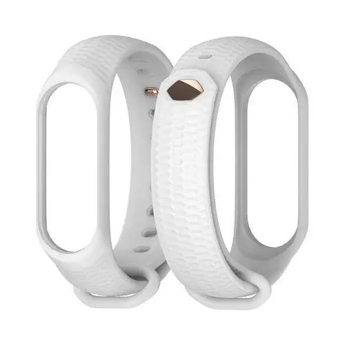 Мягкий Красочный геометрический узор для mi Band 4 аксессуары Pulseira mi band 4 спортивный силиконовый браслет ремешок для Xiao mi Smart Watch - Цвет: white