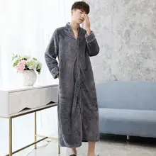 Кимоно банное мужское Фланелевое платье теплый халат свободная Ночная Одежда Домашняя одежда мягкая Коралловая флисовая Пижама Толстая зимняя ночная рубашка халат