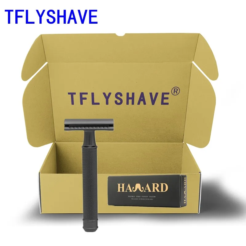 

TFLYSHAVE Safety Men's Double Edge Razor Classic Manual Shaver Zinc Alloy Head Metal Razor For Shaving&Hair Removal 10 Blades