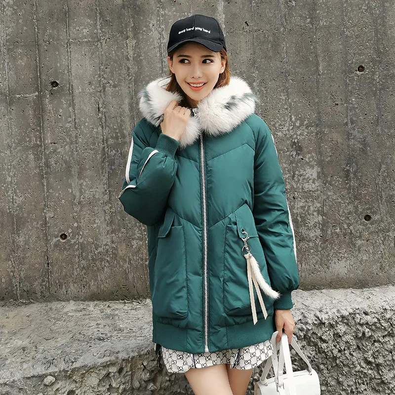 90% White duck down Fashion Down jacket Heavy hair collar Down jacket High quality Cold-proof Puffer jacket Thick Down jacket
