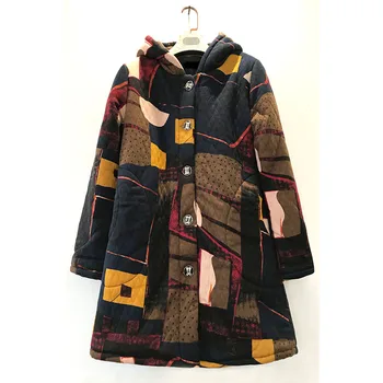 

8XL Extra Large Middle-aged Cotton Coat Women's Winter Mom Wear Jacket Mid-length Single-breasted Thick Cotton Overcoat Z184