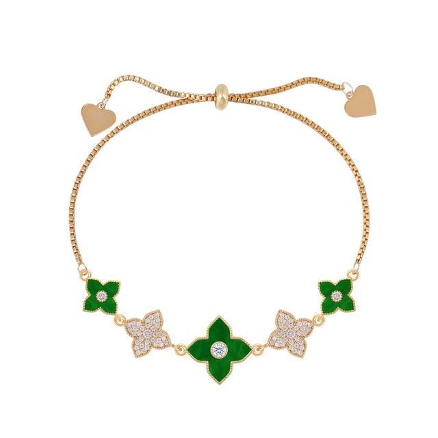 OYB new Korean style four-leaf clover zircon bracelet ladies fashion classic bracelet four-leaf flower jewelry number 23