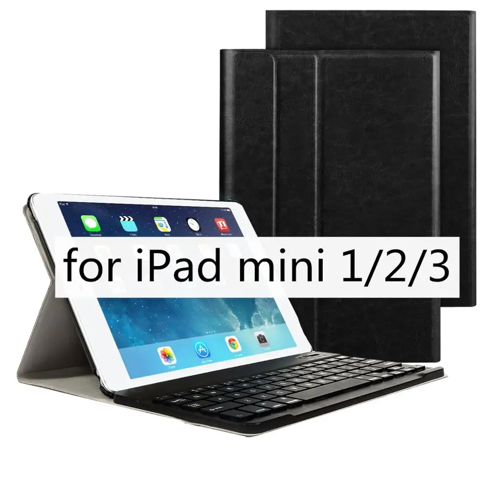 for iPad mini 123 Folio Bluetooth Keyboard Case for iPad mini 5/4/3/2/1 A2133 A2124 A2126 A2125 A1538 A1550 A1538 DE/IT/FR/ES/EN Keyboard Layout - Цвет: for iPad mini 123