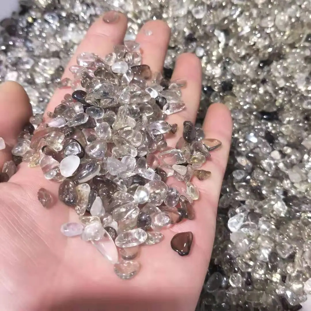 100g Bulk Wholesale Natural Crystal Gemstones Tumbled stone Loose Gemstones Gravel Smoky Quartz Macadam For Landscaping