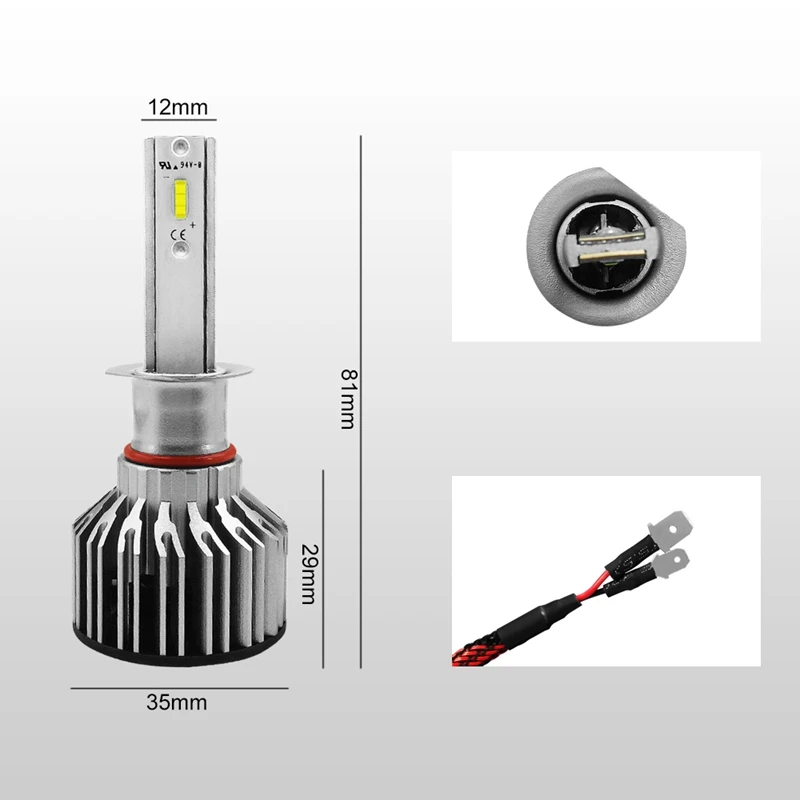 1 пара S6 H1 6000K 60W 7600LM Автомобильный светодиодный головной светильник лампы туман светильник