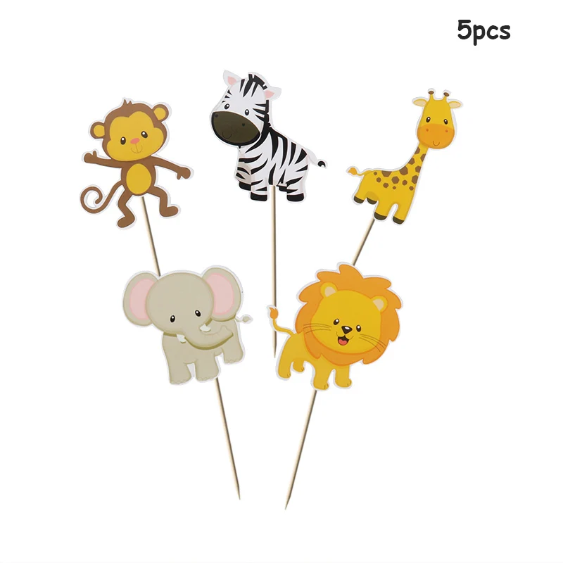 Safari Jungle Party Animal Cupcake Wrapper Cake Topper Birthday Cakes Party Decoration Kids Baby Shower Boy Girl Supplies party decorations birthday party supplies cake topper cake decorations cake toppers cupcake supplies paper cupcake wrappers