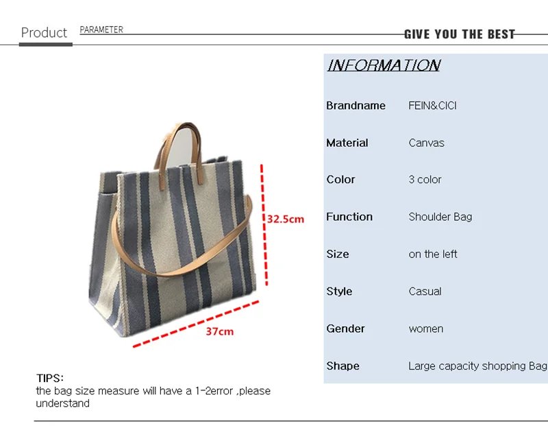 large shopping bag jumbo canvas totes beach bag shoulder bag summer striped casual totes brand wholesale wholesale