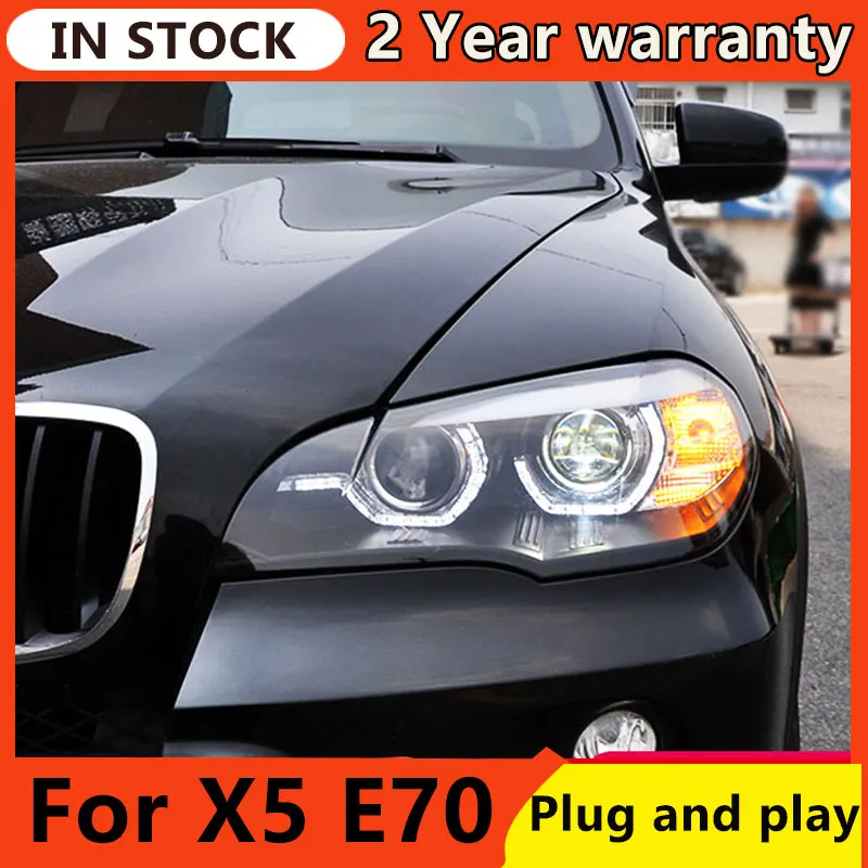 

Car Styling Head Lamp for X5 E70 Headlights 2007-2013 X6 E71 Angel Eye Headlight LED DRL Signal Lamp Hid Auto Accessories