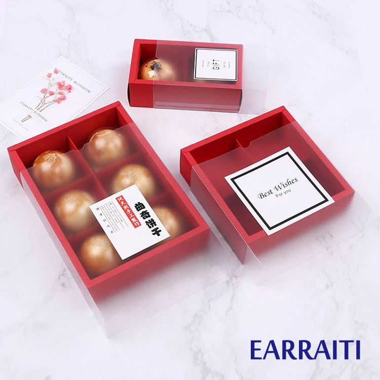

40PCS Cookie Biscuit Box Drawer Kraft Paper Box Window Cake Macaron Gift Box Packaging Wedding Birthday Party 4/6grid Gift Boxes