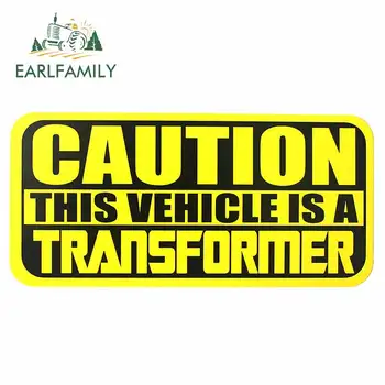 

EARLFAMILY 13cm x 6.5cm for This Vehicle Is A Transformer Camper Car Stickers Waterproof Decal Suitable for All Types of Vehicle