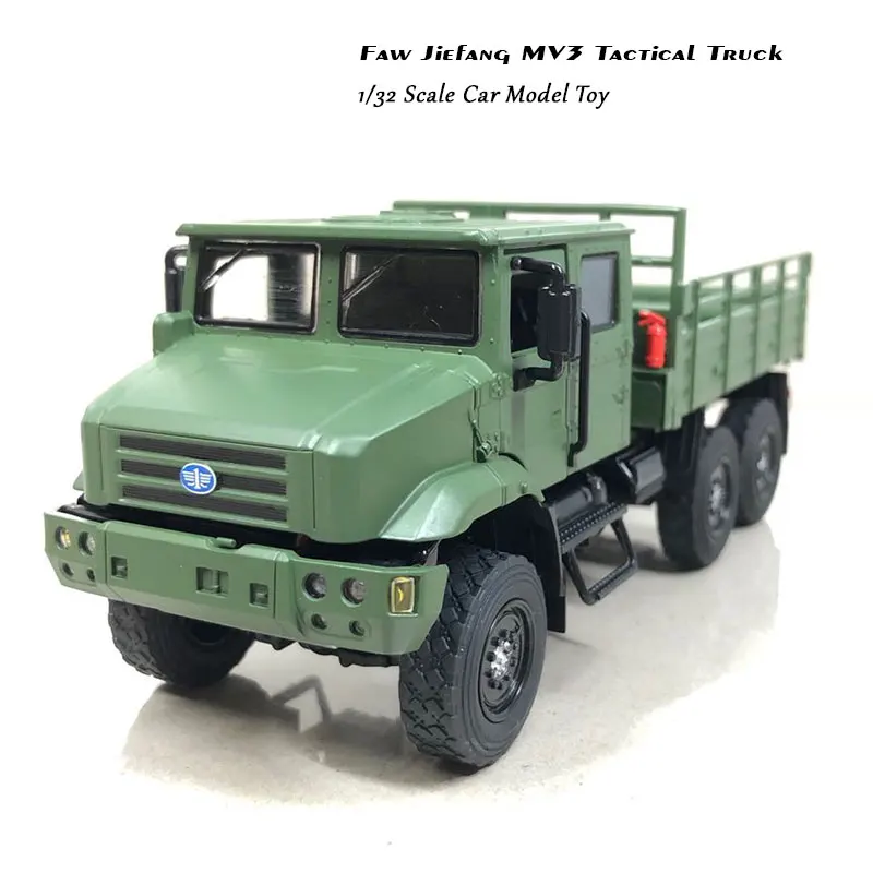JACKIEKIM 1/36 масштаб военная модель игрушки Faw Jiefang Mv3 Тактический грузовик звук и свет автомобиль из литого металла модель игрушки для подарка/детей