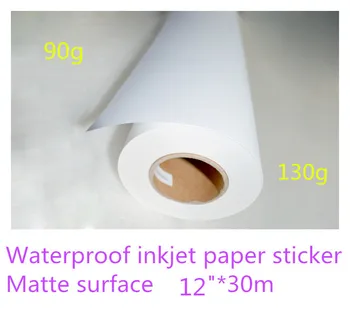 

42in*30m matte inkjet paper roll for map printing with self adhesive