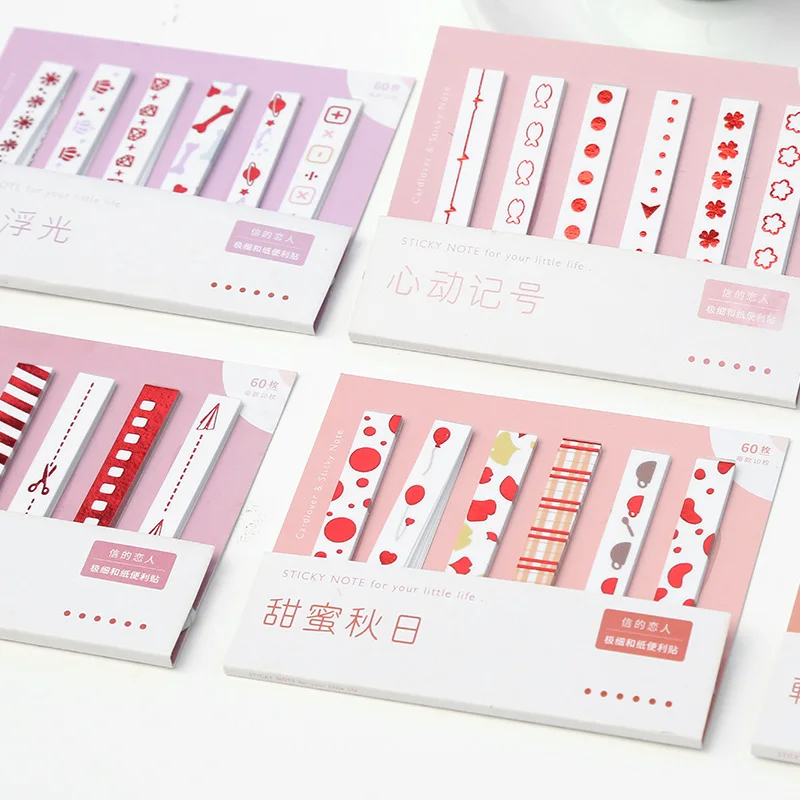 

Cute Cartoon Foil Memo Pads Slim Indexes Planner Stickers Pads Creative Flag Sticky Notes For Kids School Office Stationery