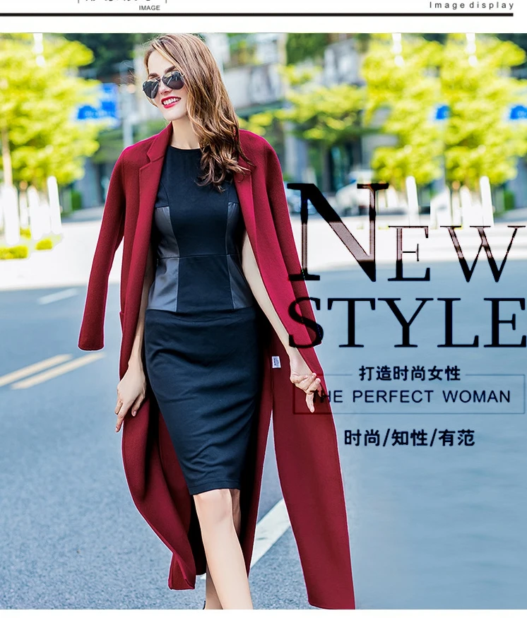 Winter Woolen New style Female Overcoat wool Oversized Cashmere Jacket Women Tide Ladies Slim Black Outerwear Long Medium Coat