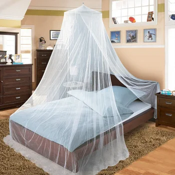 

Folding White Mosquito Net Summer Double Bed Lace Canopy Round Hung Dome Mosquito Bed Net Curtain Home Textile Wholesale 3 Sizes