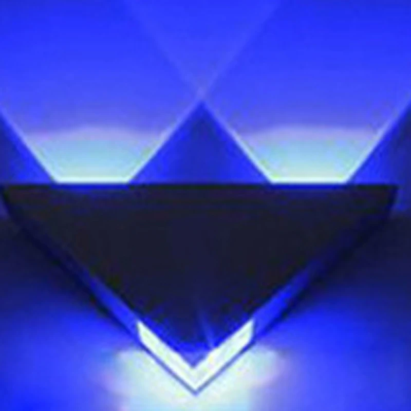 3W blue Современный светодиодный настенный светильник алюминиевый корпус треугольник настенный светильник для домашнего освещения светильник для ванной комнаты Abajur бра Крытый Открытый блеск - Цвет абажура: 3W blue