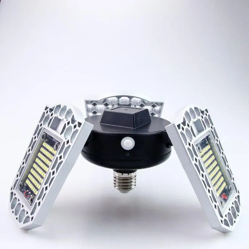 LED Garage Lights 60W 80W 100W Deformable Ceiling Light Shop Lighting Industrial Lamps Adjustable Panels for Workshop | Лампы и
