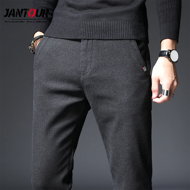black slim straight pants