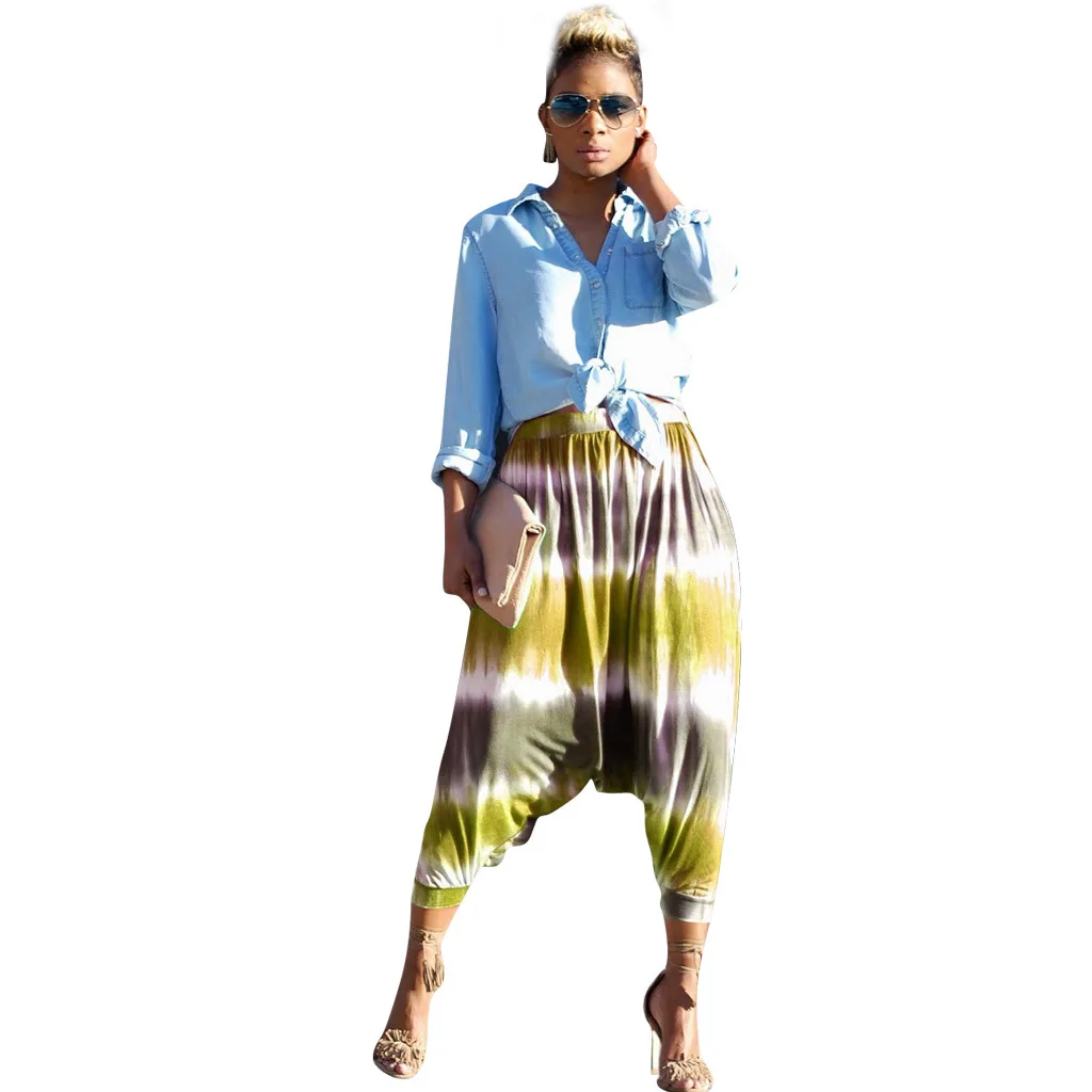 3706 Summer New Women's Wear Casual Positioning Printed Harun Pants Nightwear Fall