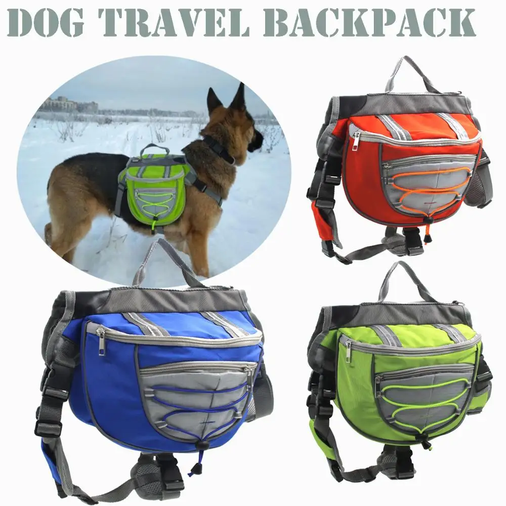 Собака путешествия рюкзак Водонепроницаемый регулируемый нейлоновый рюкзак для питомца, собаки седельная сумка для больших собак Пеший Туризм путешествие, аксессуары для домашних животных, Размеры S/M/L