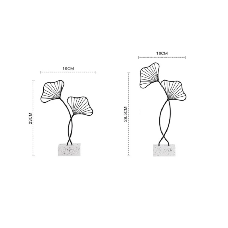 Креативные скандинавские минималистичные листья гинкго веерообразные настольные украшения реквизит для фотосъемки современные аксессуары для украшения дома