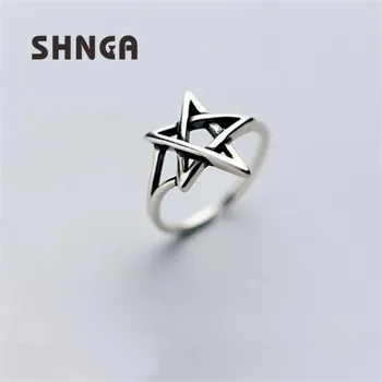 

Fashion New 925 Sterling Silver Pentagram Stars Open Rings For Women Gift Silver 925 Jewelry BC034