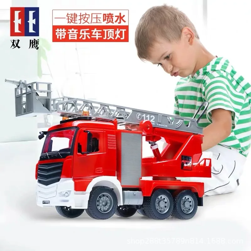

Fire Truck Toy Large Size Crane Height Adjustable Water Spouting Boy Dump Truck Children Cement Mixer Engineering Vehicle Set