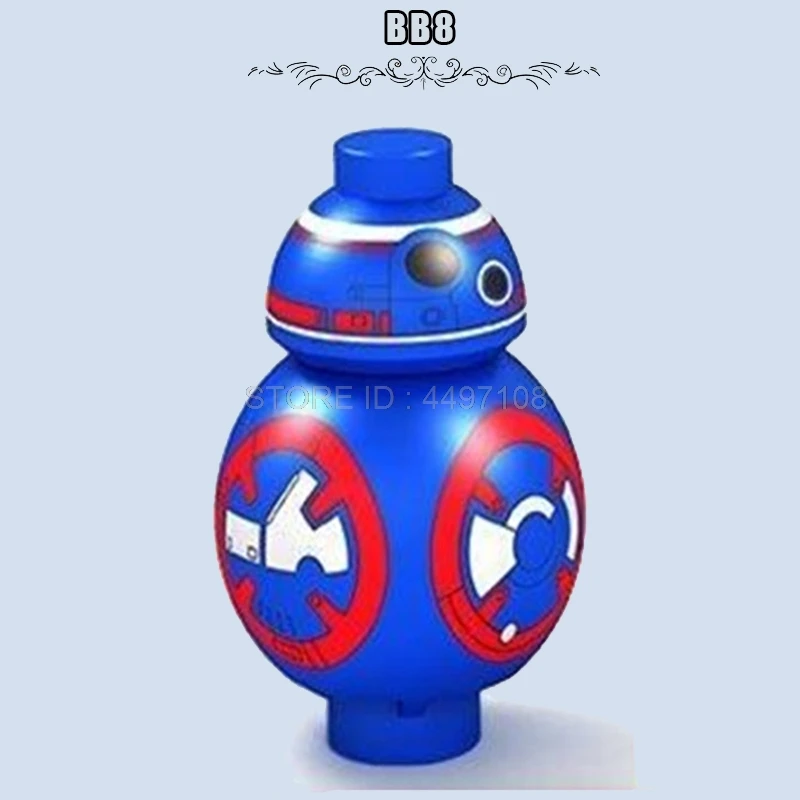 BB8 Blue Звездные войны, клон, десантники, Praetorian Guard, робот, армейские фигурки Звездные войны, строительные блоки, детские игрушки, RSD8 BB8 R2D2, мастер джедай, наборы - Цвет: BB8 Blue