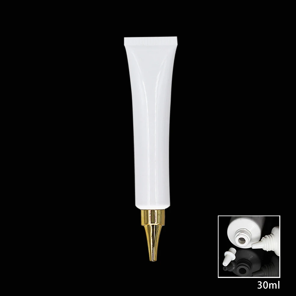 White 30ml Eye Cream Oils Soft Tube Cosmetic with Gold/Silver/White Ingot cover 100pcs for sale - Цвет: gold lid