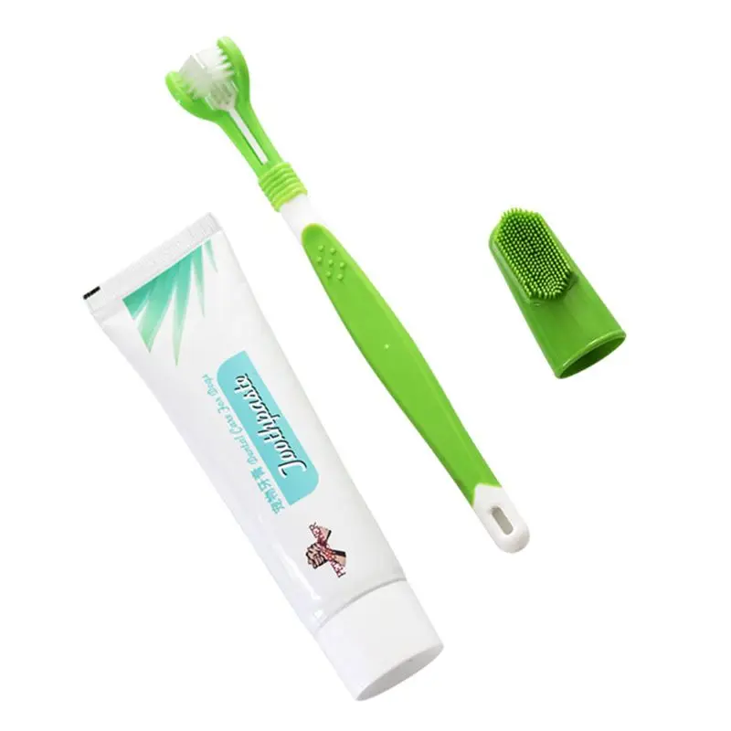

Pet Toothbrush Set Hot Puppy Vanilla/Beef Taste Toothbrush Toothpaste Dog Cat Finger Tooth Back Up Brush Care