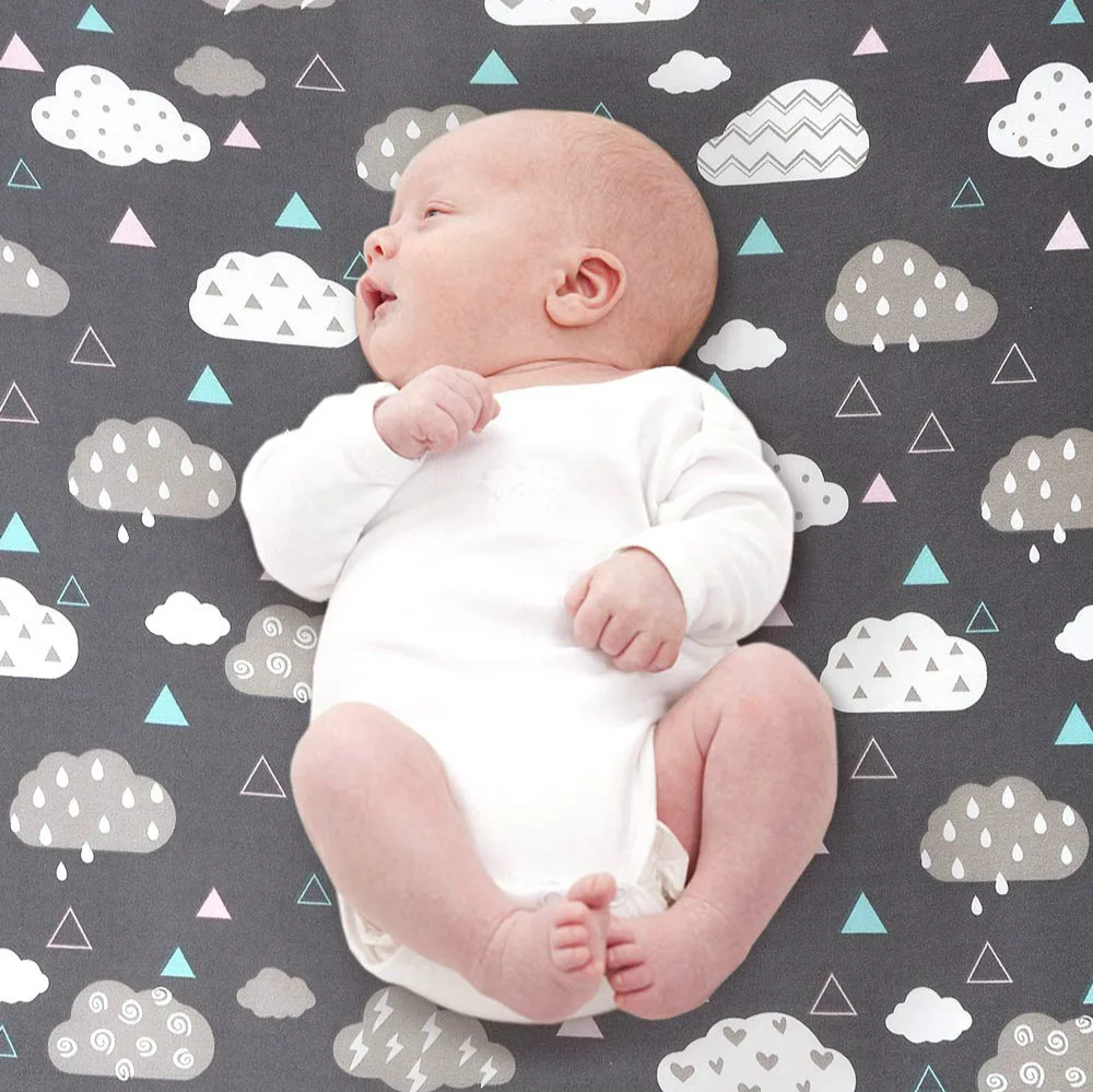 Baby Crib Fitted Sheet Elastic Newborns Baby Bed Mattress Cover 52"*28" Cot Nursery Bedding Cover 2pcs/set Crib Sheet 132*71CM