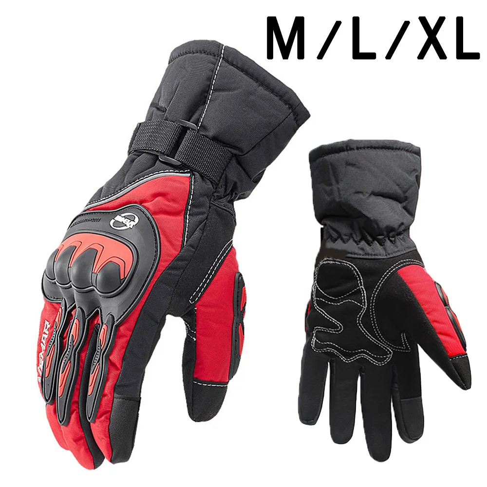 1 пара M L XL перчатки для езды на мотоцикле и велосипеде, эргономичные перчатки, ветрозащитные водонепроницаемые теплые красные перчатки из искусственной кожи