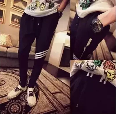

Skinny Pants Men's Slim Fit Harem Pants Korean-style Cone Slimming Sweatpants Fashion Man Casual Gymnastic Pants