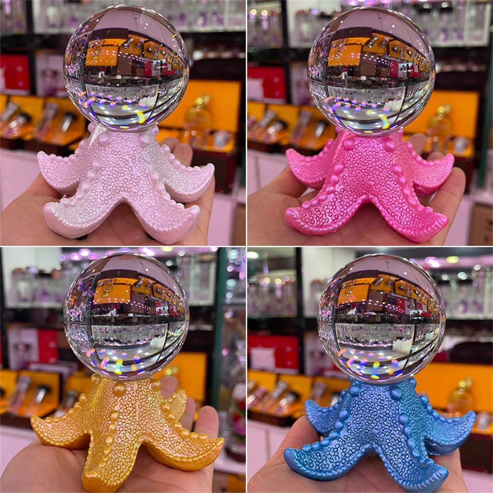 

Starfish Resin Crafts Ornaments Crystal Ball Holder Sphere Display Stand Home Office Decoration Suitable for 4-6cm Balls