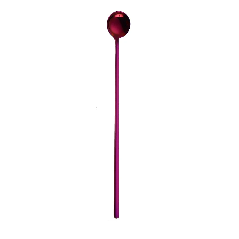 Нержавеющая сталь кошка ложка с длинной ручкой столовые приборы кофе питьевой инструменты чашки аксессуары ложки креативные кофейные ложки - Цвет: 2Rosegold