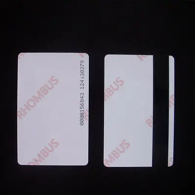 50 шт. RFID EM4100+/Lo-Co пустая магнитная полоса 125 кГц CR80 ПВХ белая ID карта