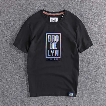 

Summer 2020 new trend printing letter simple European and American men's round neck short sleeve T-shirt high quality tops Tee L