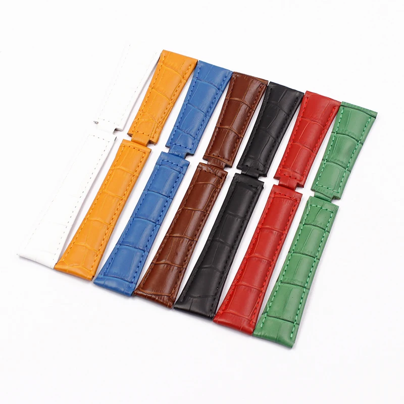 Leather strap for Rolex leather strap yacht Mingshi submariner Di Tonga belt black and green water ghost watch belt