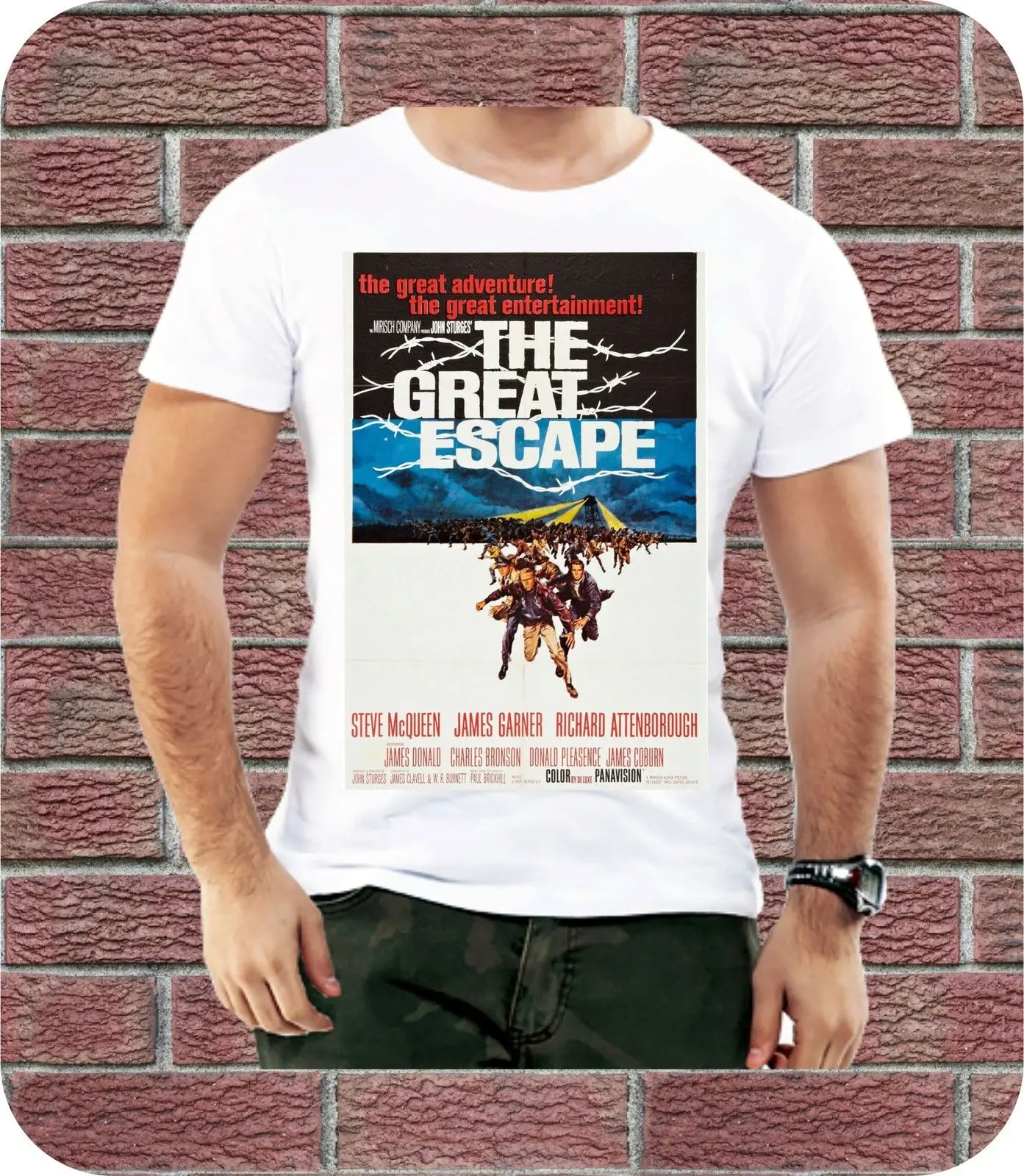 Обложка Steve Mcqueen The Great Escape Мужская футболка подарок на день рождения Новое поступление крутая футболка для мужчин скидка новая футболка