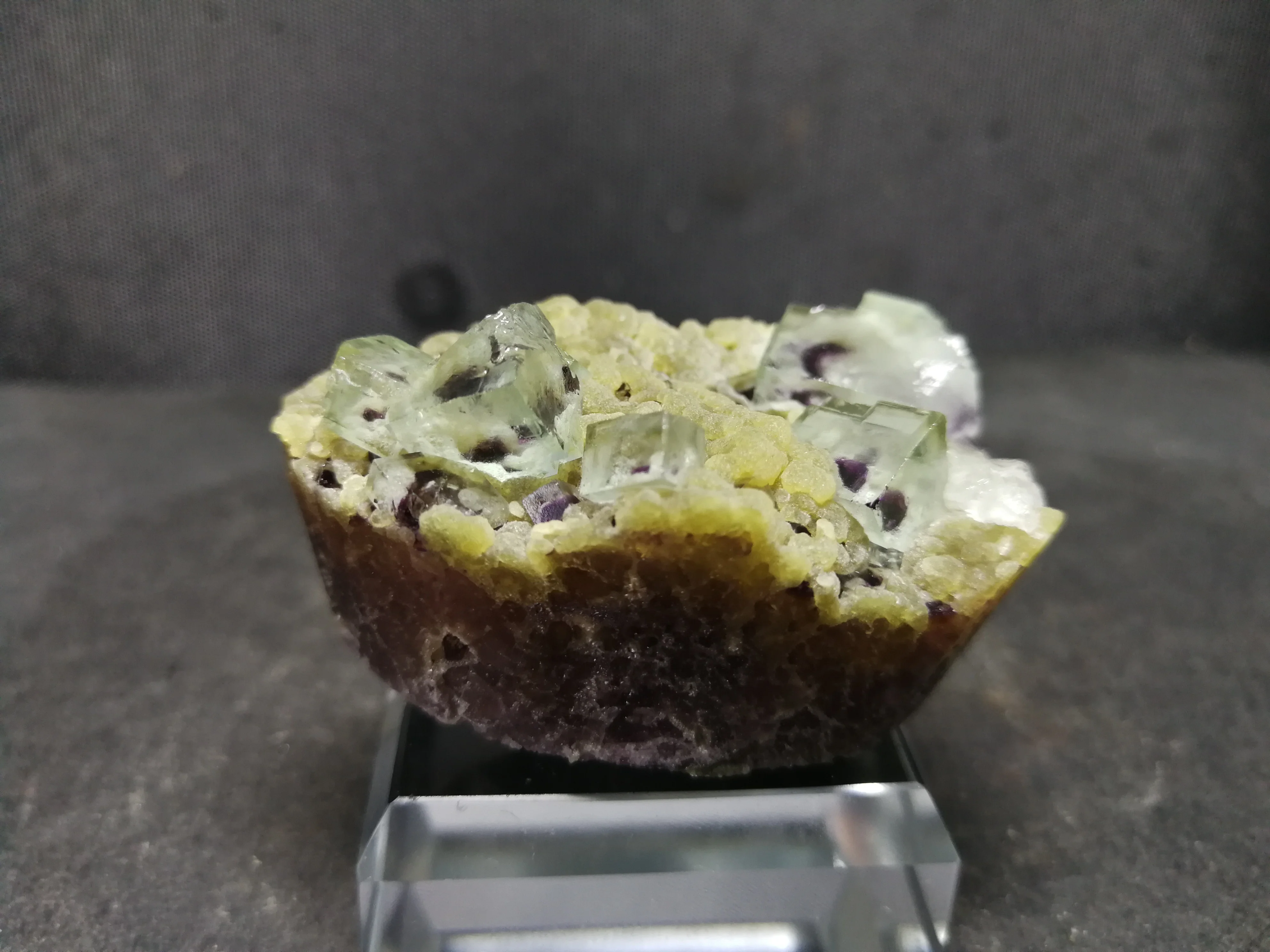 65 8 г натуральный зеленый фиолетовый сердец флюорит слюда общий тело минеральный