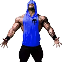 Hommes musculation coton crânes débardeur gymnases Fitness gilet à capuche chemise sans manches été décontracté mode entraînement marque vêtements 5