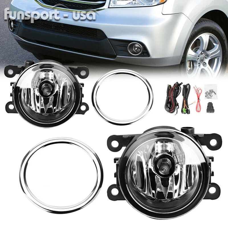 Для 12-15 Honda Pilot прозрачные Противотуманные фары с лампами+ переключатель+ проводка+ реле