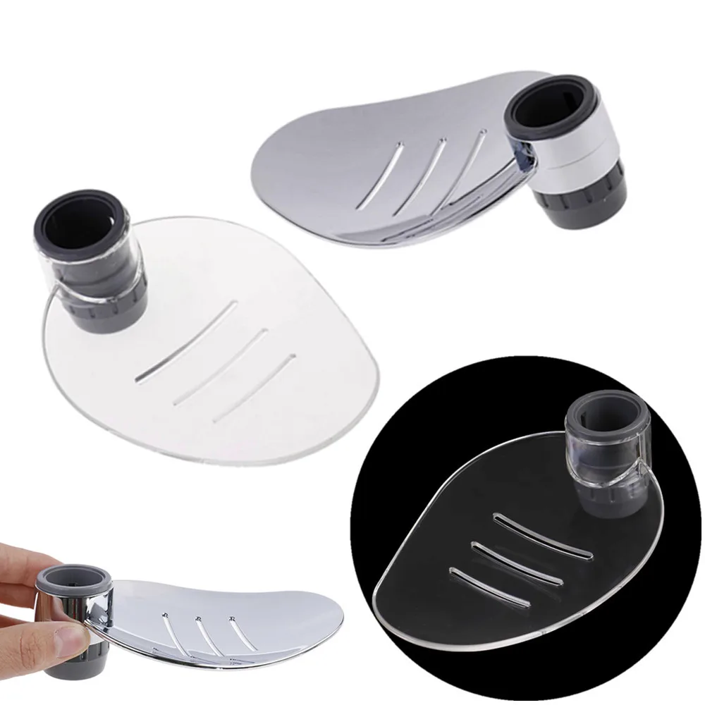 Adjustable ABS Soap Dish Holder Shower Rod Slide Bathroom Gadget Soap Pallet Shower Rod Slide Bar Shower Rail Soap Dish Box