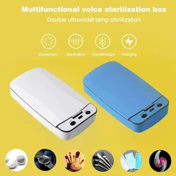 

UV Mobile Sanitizer Box Portable Usb Phone Mask Disinfection Case With Voice Prompts Toothbrush Jewelry Aromatherapy Germicidal