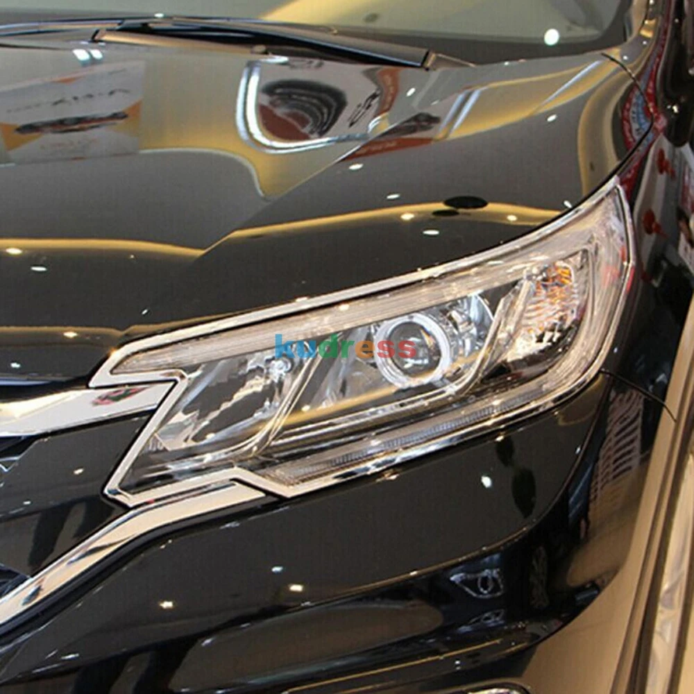 Для Honda CRV C-RV ABS хромированный передний головной светильник, абажур, светильник, капот, накладка, накладка, авто аксессуары, Стайлинг